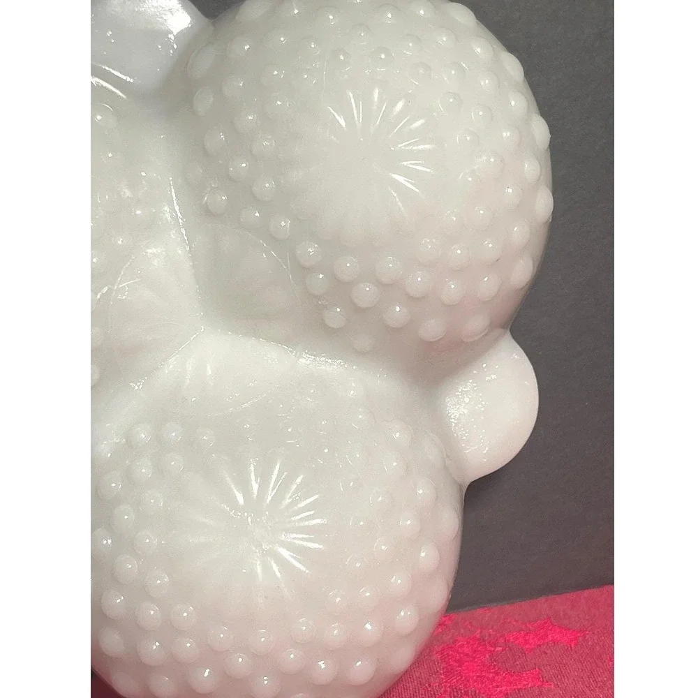 Vintage Fenton Milk Glass Hobnail 3 Compartment Relish Dish Candy Tray White MCM